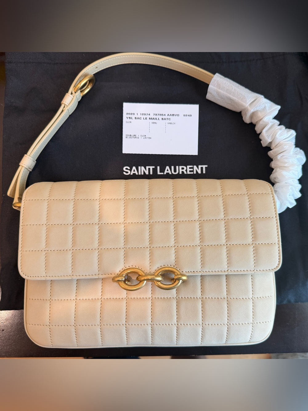 YSL Yves Saint Laurent Le Maillon Suede Satchel